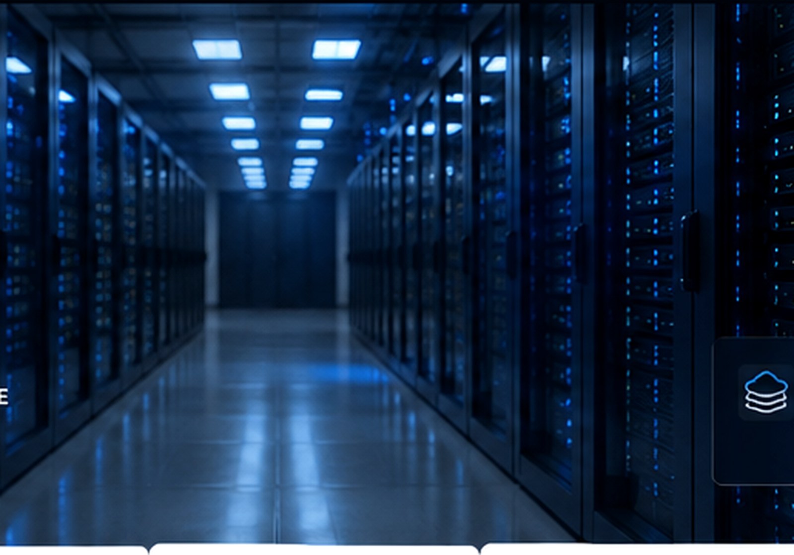 Coridor cu rack-uri într-un data center